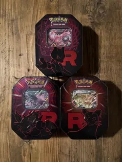 Pokemon TCG: Team Rocket Tin Destined Rivals - Set of 3 - Brand New & Sealed ✅ - Image 1