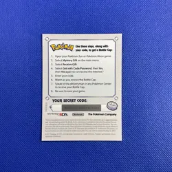 Pokemon BOTTLE CAP Code Card Expired Nintendo Event Exclusive 2017 PROMO - Image 2