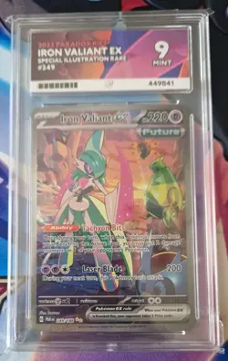 Iron Valiant EX 249/182 - Paradox Rift 2023 Pokemon TCG ACE 9 Mint graded card - Image 1