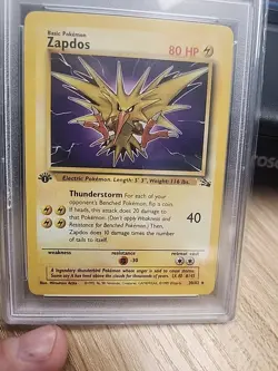 Pokemon TCG Zapdos Fossil 1st Edition Non-Holo Card 30/62 MP PSA MINT 9 - Image 3
