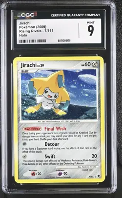 CGC 9 MINT Jirachi 2009 Rising Rivals 7/111 Holo Pokemon Card - Image 1