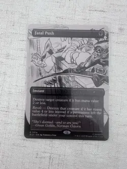 MTG Spider-man Fatal Push (7014) Non-Foil Sketched Chase Card Secret Lair NM/MT - Image 1