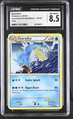CGC 8.5 Gyarados 2010 HeartGold & SoulSilver 4/123 Holo Pokemon Card - Image 1