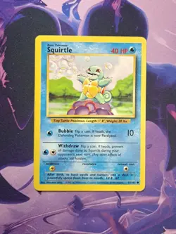 Pokemon TCG Squirtle Base Set Unlimited Common Card 63/102 WOTC 1999 - Image 1