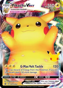 Pikachu VMAX SWSH062 Celebrations Black Star Promo Card Full Art Pokemon TCG - Image 1