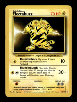 Electabuzz 20/102 Base Set Pokemon Card ~ MP - Image 1