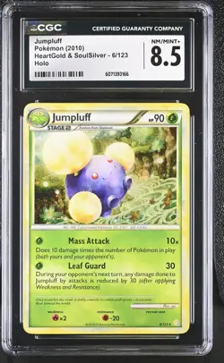 CGC 8.5 Jumpluff 2010 HeartGold & SoulSilver 6/123 Holo Pokemon Card - Image 1