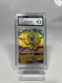 CGC 9.5 Lunala GX Gold 2019 Full Art Black Star Promo SM103a Pokemon Card - Image 1