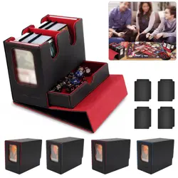 260+ Magnetic PU Leather Card Deck Card Storage Box With Dice Drawer Games Card - Image 1