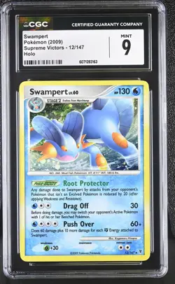 CGC 9 MINT Swampert 2009 Supreme Victors 12/147 Holo Pokemon Card - Image 1