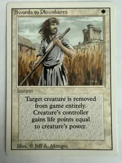 MTG: SWORDS TO PLOWSHARES Unlimited Version -LP/Excellent - Image 1