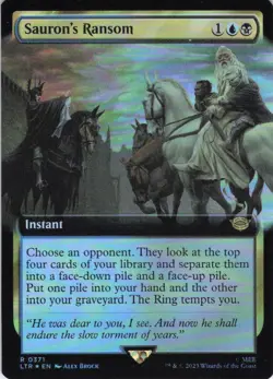MTG Sauron's Ransom (Extended Art) (371) | NM Foil | Lord of the Rings {LTR} - Image 2