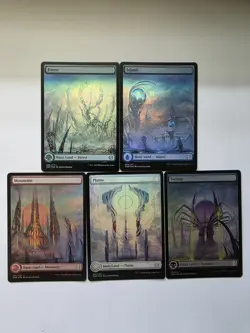 MTG Magic - Phyrexia : All Will Be One Full Art Land - 5 Card Land Set - FOIL - Image 1