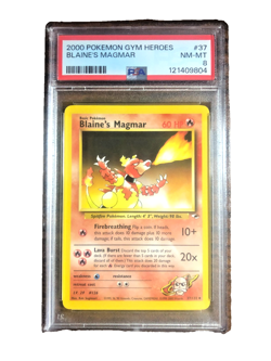Blaine's Magmar Uncommon #37 - PSA NM-MT 8 - Gym Heroes Unlimited - Pokemon TCG - Image 1