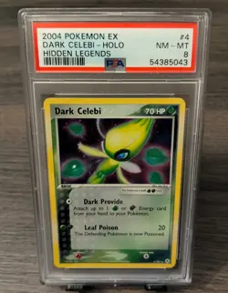 Pokemon Dark Celebi Holo 4/101 EX Hidden Legends PSA 8 NM-MT - Image 1
