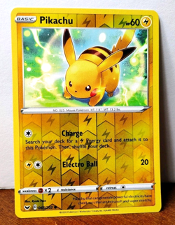 POKEMON PIKACHU 065/202 REVERSE HOLO SWORD & SHIELD LP - Image 1
