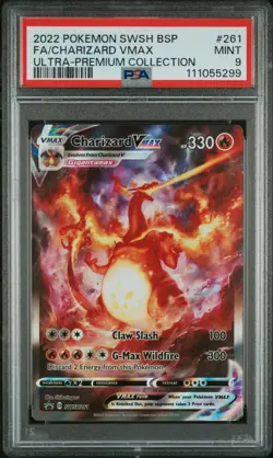 2022 POKEMON SWSH BLACK STAR PROMO #261 FULL ART/CHARIZARD VMAX PSA 9 - Image 1