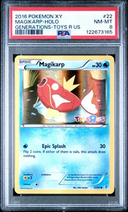2016 POKEMON XY GENERATIONS TOYS R US #22 MAGIKARP-HOLO PSA 8 - Image 1