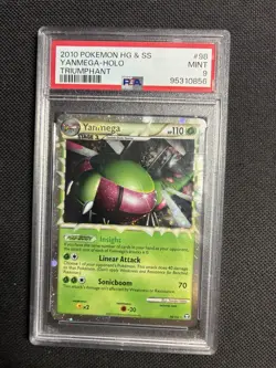 2010 POKEMON TRIUMPHANT YANMEGA PRIME #98 ULTRA RARE HOLO PSA 9 MINT - Image 1