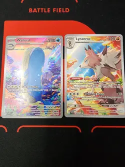 Pokemon Journey Together Lot of 2 Illustration Rares - Wailord + Lycanroc - Image 1