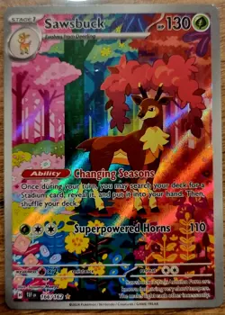 Sawsbuck 166/162 Temporal Forces Pokemon TCG Illustration Rare NM/M - Image 1