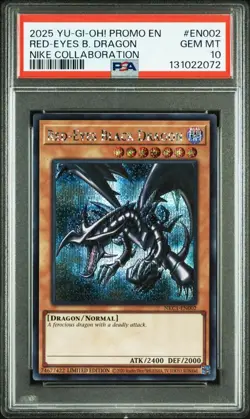 YuGiOh Red Eyes Black Dragon PSA10 2025 Nike Promo Limited Japan - Image 1
