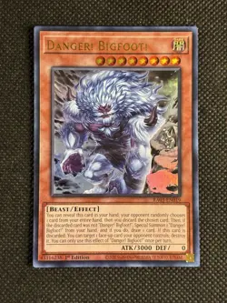 YuGiOh! - Danger! Bigfoot! RA03-EN019 Alt Art Ultra Rare 1st Edition Near Mint - Image 1