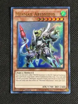 YuGiOh! - Mermail Abyssteus RA03-EN007 Ultra Rare 1st Edition Near Mint - Image 1