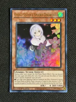 YuGiOh! - Ghost Sister & Spooky Dogwood RA03-EN020 Alt Art Ultra Rare 1st Ed NM - Image 1