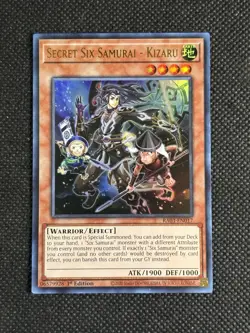 YuGiOh! Secret Six Samurai - Kizaru RA03-EN017 Ultra Rare 1st Edition Near Mint - Image 1