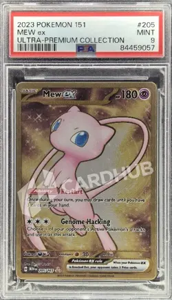 CARTA POKEMON MEW EX PROMO METAL MEW 205/165 GOLD PSA 9 CARD ENG - Image 1