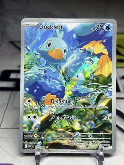 Ducklett AR 109/086 White Flare Pokemon Card Game English - Image 2