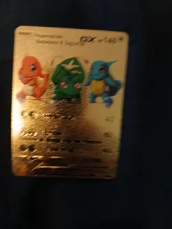 Charmander Bulbasaur & Squirtle GX - Gold Foil Pokemon Card Fan Art Card - Image 2