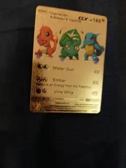 Charmander Bulbasaur & Squirtle GX - Gold Foil Pokemon Card Fan Art Card - Image 4