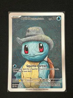 Squirtle with Grey Felt Hat Pokemon x Van Gogh Black Star Promo ACG Art Card NM - Image 1