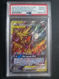 Moltres & Zapdos & Articuno GX SM210 PSA 10 Hidden Fates Promo Pokemon Card - Image 1