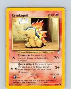 Pokemon TCG Cyndaquil Neo Genesis 57/111 Unlimited Common Card WOTC Played LP - Image 1