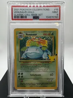 PSA 9 MINT Venusaur Holo Pokemon Card Celebrations Classic Collection 15/102 - Image 1