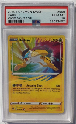 Pokemon Raikou 050/185 Vivid Voltage Eng PSA 10 2020 card Holo Amazing Mint 9 8 - Image 1