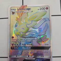 SM Guardians Rising 158/145 Sylveon GX (Rainbow Rare) Pokemon Card - Image 1