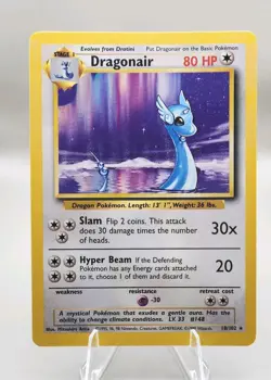 Dragonair Pokemon Card 18/102 Base Set Unlimited LP - Image 1