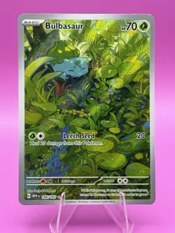 Pokemon TCG Bulbasaur 166/165 SV Rare Illustration Card English Edition - Image 1