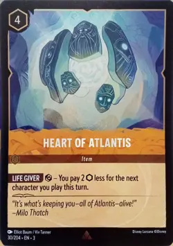 30/204 HEART OF ATLANTIS INTO THE INKLANDS FOIL RARE DISNEY LORCANA CARD - Image 1