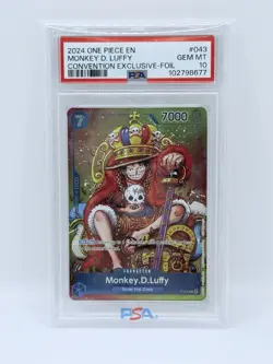 Monkey.D.Luffy Convention Promo 2024 P-043 One Piece Promo Cards Foil PSA10 - Image 1