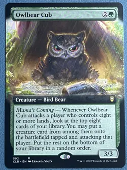MTG Owlbear Cub (Extended Art) Baldur's Gate CLB NM - Image 1