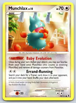 Munchlax - Platinum Rising Rivals 70/111 Kagemaru Himeno Pokemon Card LP - Image 1