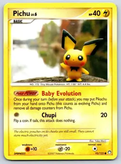 Pichu - DP Mysterious Treasures 93/123 Yuka Morii Yuka Morii Pokemon Card - Image 1