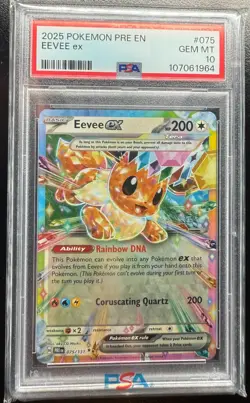 EEVEE EX #075 PSA 10, 2025 POKEMON PRE EN-PRISMATIC EVOLUTIONS - Image 1