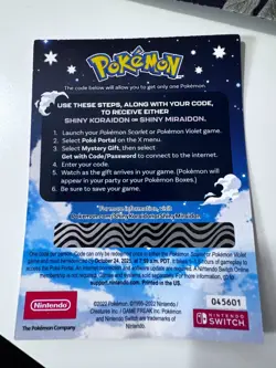 Pokemon Scarlet And Violet Serial Codes Shiny Koraidon or Miraidon UNSCRATCHED! - Image 3