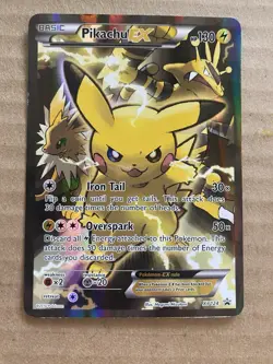 Pokemon Pikachu EX Black Star Promo Card XY124 Full-Art Holo 2016 - Image 1